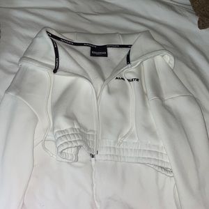 Small cropped white alphalete hoodie